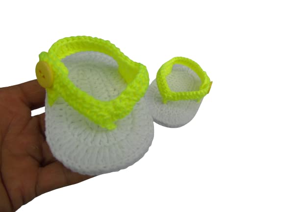 Crochet Baby Flip Flops, Baby Yellow Neon Sandals, Summer Baby Sandals Sea Outfit Tanga Shoes (3-6 months)3