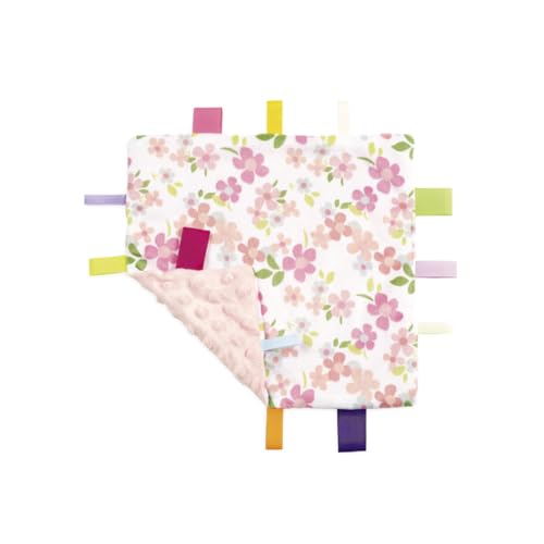 Image of CREVENT Tag Security Blankets for Babies, Soft Small Loveys for Boys, Baby Comforter Sensory Blanket, Great Gifts for Birthday Baby Shower (10 inchX10 inch 10 Taggies)