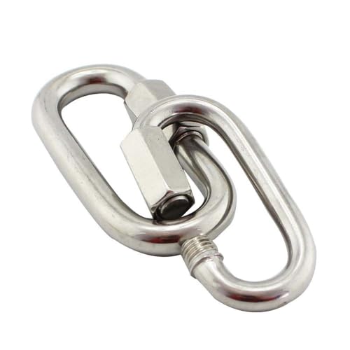 Generic 316 Stainless Steel Locking Clips Chain Quick Link Connector for Swing Outdoor Camping (5mm(20g/Item), 6)