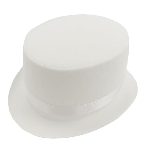 Carnavalife, Sombrero Chistera, Sombrero de Copa, de Fieltro Satén, Sombrero Mago con Cinta de Raso para Carnaval, Halloween, Fiestas, etc