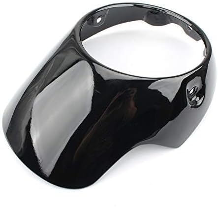Royal Sun Gloss Black Headlight Fairing Cowl Guard Frame Mask Compatible with Triumph Bonneville T100 T120 Thruxton Thunderbird Sport Honda CB150 R18 Ducati Monster 7 inch headlight Size