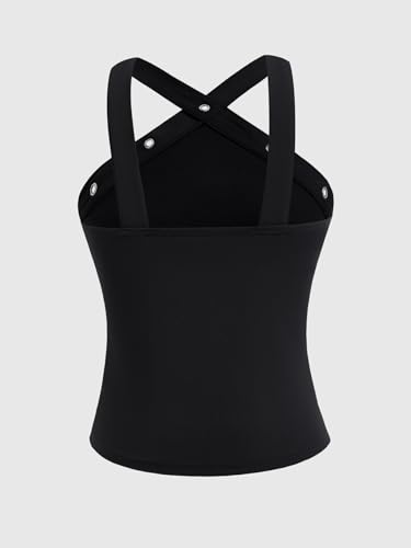 Women's Summer Grommet Eyelet Tank Top Elegant Sleeveless Fitted Work Tops2