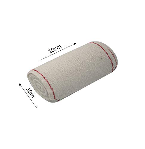 Rekordsan KT05BLU Venda Elástica de Crepe Sin Látex para Soporte, Fijación y Reposo, Bordes Tejidos Suacrepe 70 Gr/M2, 10 cm x 10 m