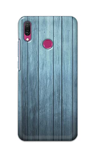 Image of Printed Hard Back Cover Case for Huawei Y9 2019 Back Cover (Wooden Blue) -1302