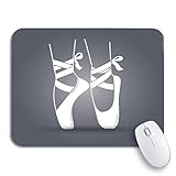 Gaming mouse pad ballett ballerinas füße auf spitzen in linearen schwarzen rutschfesten gummi-backing-mousepad für notebooks computer mausmatten
