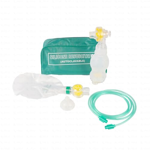Image of OTICA Silicone Ambu Bag Kit with Mask & Oxygen Tube | Autoclavable Manual Resuscitator Bag Valve Mask (BVM) | Latex- Free Emergency CPR Ventilation Kit for Pediatric Care - Child (500 ml)