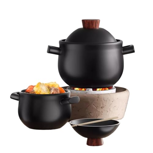 WDSOPK Cazuela, Olla De Cerámica para Guisos, Olla para Sopa, Olla para Estufa De Gas, Sartenes Resistentes A Altas Temperaturas para Cocina De Gas, Olla De Cocción Le