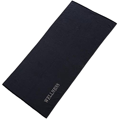 aqua-textil Wellness Saunatuch XXL 90 x 220 cm Uni schwarz Baumwolle Frottee Sauna Handtuch Strandtuch