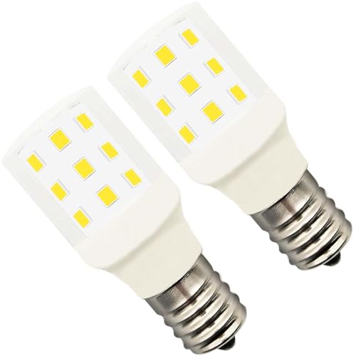 LIENNGKE KEI D28X KEL 2816X 3W Refrigerator Bulb Replacement D28M 2815 Freezer Light 100-265v E17 3.8w 40w Halogen Equivalent Daylight White Pack of 2