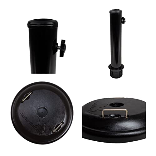 Base Para Guarda-Sol Ombrelone Redonda Concreto Preto 22Kg 003790 - Mor