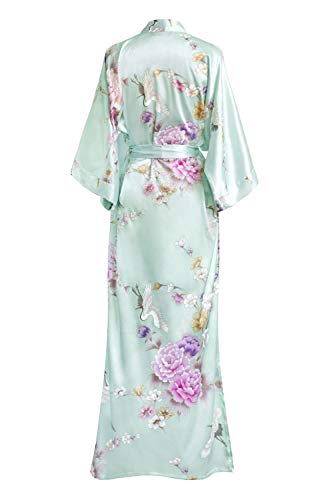 KIM+ONO Women's Satin Kimono Robe Long - Floral