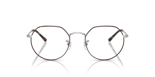 Ray-Ban RX6465 Jack Round Prescription Eyewear Frames, Matte Havana On Matte Silver/Demo Lens, 51 mm