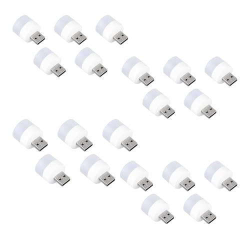 Image of Oblivion Mini USB Led Light | Plug in Night Light Bulb Light for Laptop | Portable USB Led Lamp | Portable Car Bulb for Bedroom Bathroom & Kitchen Use (20 Pcs) | Plastic, White