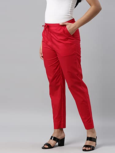 Image of GO COLORS Soft Cotton Pant Full Length for Women| Breathable, Mid Rise