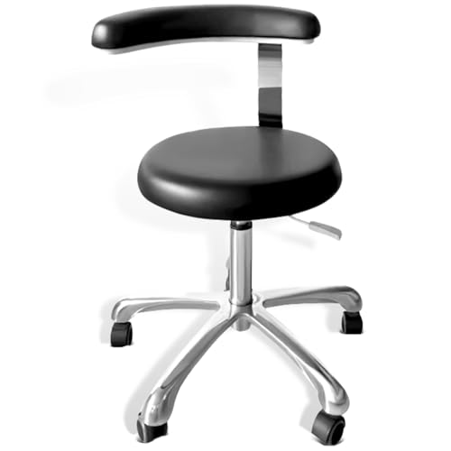 Medical Stool on Wheels with 360 Degree Swivel Armrests PU Leather Medical Stool, Height Adjustable, Salon...