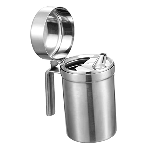COLLBATH Dispenser Olio Acciaio 304 Antigoccia Con Manico Contenitore Condimento Casa Per Cucina Oliera Salvagoccia Facile Da Usare e Pulire