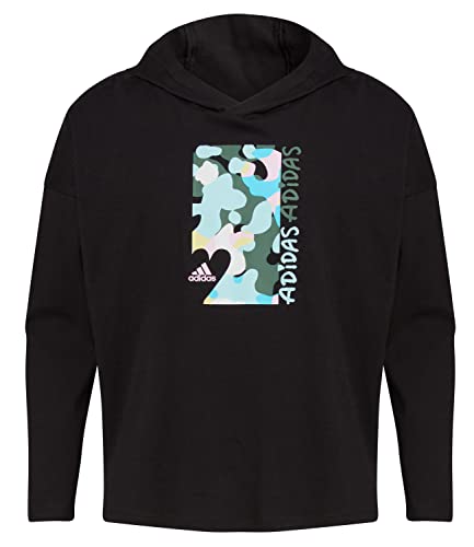 Sweat à capuche fille adidas noir grand t-shirt manches longues L