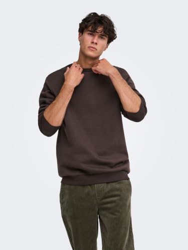 Only & Sons Herren Onsceres Crew Neck Noos, Coffee Bean, S – Ansicht 2