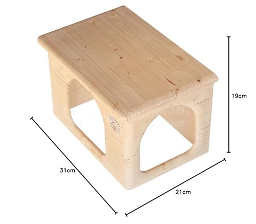 Resch Nr23 Meerschweinchenhaus naturbelassenes Massivholz aus Fichte/Platzsparendes Haus mit Zwei großen EIN-/Ausgängen 31x19x21 (LxHxB)