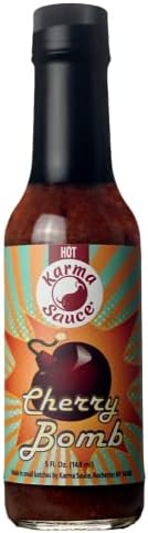 Cherry Bomb | Extra Hot Habanero And Sour Cherry Fusion | 12 Time Award Winner | No Preservatives, Vegan, Extract-Free, Paleo / Keto Friendly | Made In Finger Lakes, USA | 5 fl. oz bottle