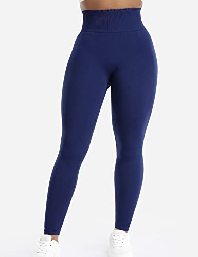 Yeoreo Women Seamless Workout Leggings High Waisted Butt Lifting Gym Yoga Pants Navy Xl #TOP2