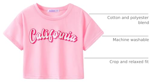 Image of Stylish Graffiti /Butterfly /Tropical Crop Top for Little & Big Girls - Cool Summer T-Shirt Clothes Size 6-18