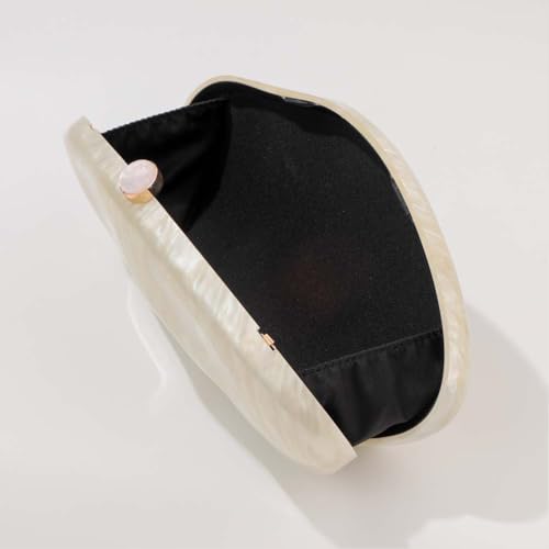 Image of Acrylic Shell Clutch Purse for Women Metallic Evening Bag Large Designer Acrylic Handbag for Wedding Party Prom