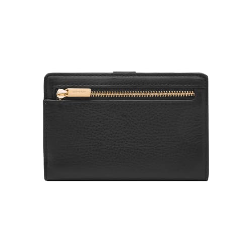 Image of Fossil Mens Leather Liza Black Card Case Wallet Sl7986G001