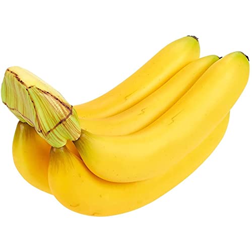 Juvale Fake Fruit Bananas - Artificial Fruit Plastic Bananas Still Life Paintings, Storefront Decoration, Kitchen Decor, Yellow, 7 x 5.5 x 3.5 inches