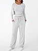 Trendy Queen Womens 2 Piece Matching Lounge Sweat Sets 2025 Early Fall Fashion Must Have Y2K Teen Workout Gym Clothes Wide Leg Pants Airport Travel Outfits Casual Sweatsuit Winter Essential Clothing #1