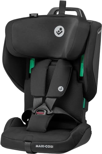 Maxi-Cosi Nomad Plus High-Back Booster Car Seat, Lightweight & Foldable Travel Car Seat, Forward-Facing, 5-Point Harness, Side Impact Protection, Adjustable Headrest, Easy Seatbelt Install, 15m+ Black