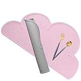 Liuer 2pcs BPA-frei Platzdeckchen,Kinder Silikon Untersetzer Tisch-Sets Platzset, Wolken-Form, Das Tischset für Essanfänger,rutschfest,abwaschbar,Platzdeckchen für Kinder,Tischunterlage für Baby