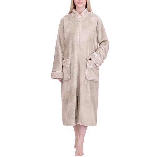 Peignoir de bain polaire à fermeture éclair femme pour ne plus avoir froid