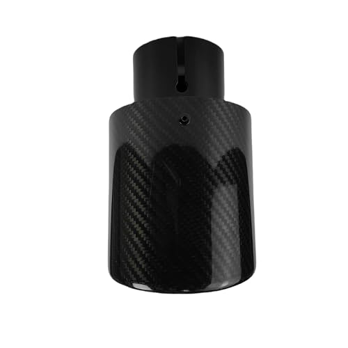Terminal de escape de fibra de carbono brillante y acero inoxidable universal para coche