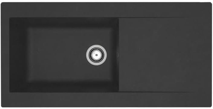 Fregadero empotrado Lierra 100x50 cm 1 cubeta negro STRADOUR