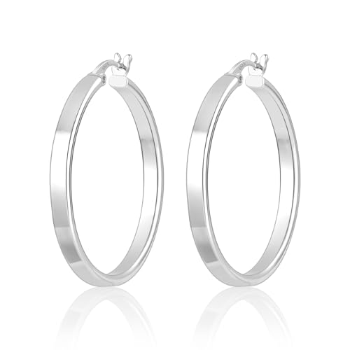 ALEXCRAFT Pendientes Aro Plata De Ley 925 Aros De Plata Mujer Grandes 30MM