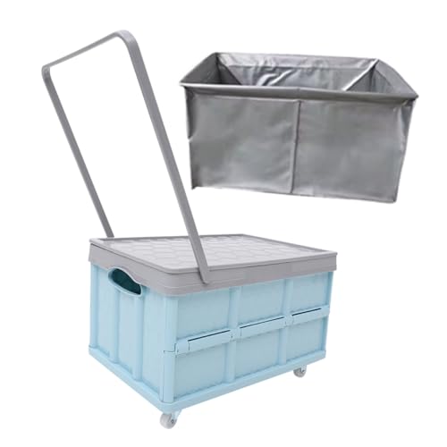 Caisse pliable à roulettes plastique | Chariot utilitaire pliable et empilable