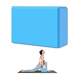 MBHKRRS 9"x6"x3" Yoga Blocks, Soft Non-Slip Surface Premium Foam Blocks, Supportive, Lightweight, Odor Resistant, Yoga Accessories for Pilates Meditation General Fitness Stretching Toning (blue-1 Pack)