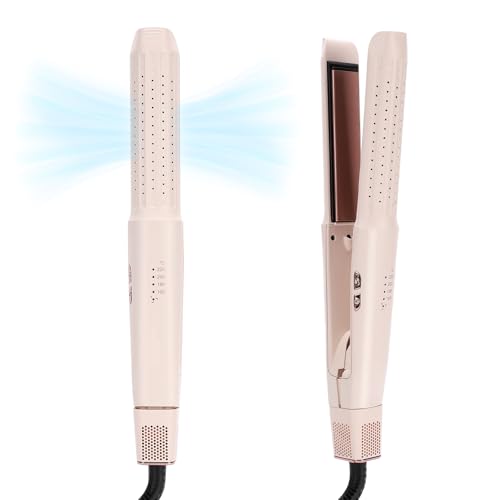 AraSyleon Piastra & Arricciacapelli 2 in 1 con Ceramica Ioni Negativi, 4 Temp (160-220°C), Aria Fredda per Styling Duraturo, Riscaldamento Rapido 30s, Rosa