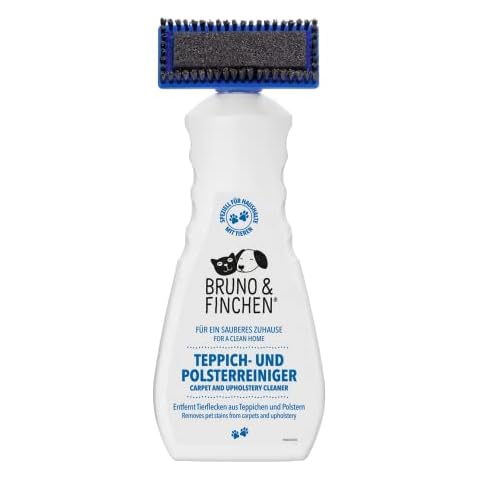 Bruno & Finchen Polster und Teppichreiniger | Entfernt Tierflecken & Gerüche | Polsterreiniger Mittel ideal für Hundekörbchen, Decken etc. | 650 ml Cover