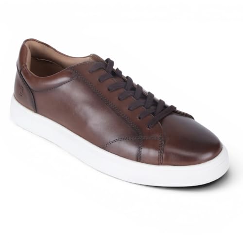 Image of Thomas Crick Men's Theo Genuine Leather Sneakers | Premium Smart Casual Lace-Up Shoes with Cushioned Collar & Anti-Slip Rubber Sole, UK Size 6-11