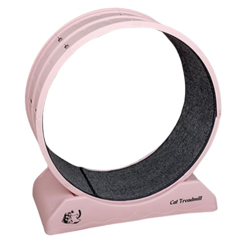 KDBT 大型 静音 キャットホイール 直径80cm 猫 運動不足解消 室内用 ペットホイール 猫ランニングマシン ストレス発散 キャットウォーク 組み立て簡単 足挟まない安心設計 (ピンク)