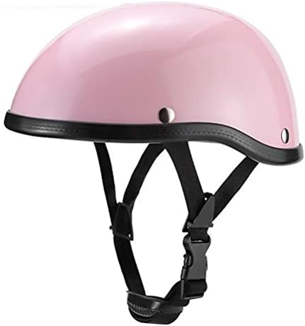 CHICTI Adult Motorcycle Half Helmet German Style Shell for Men Women Summer Sunscreen Electric DOT/ECE Certification Standard Four Seasons (Color : Pink)