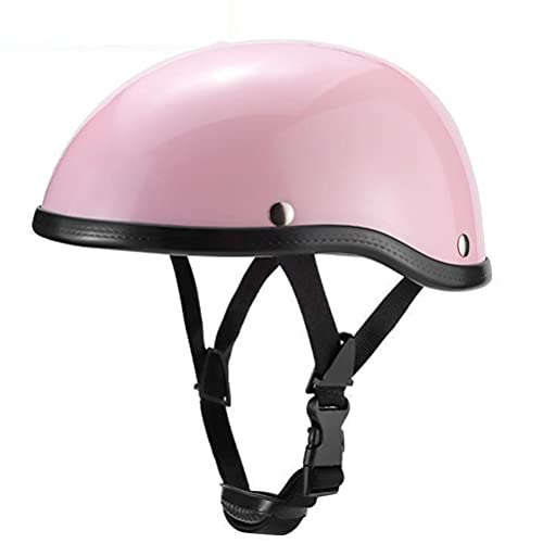 Chicti Adult Motorcycle Half Helmet German Style Shell For Men Women Summer Sunscreen Electric Dot/Ece Certification Standard Four Seasons (Color : Pink) #TOP15