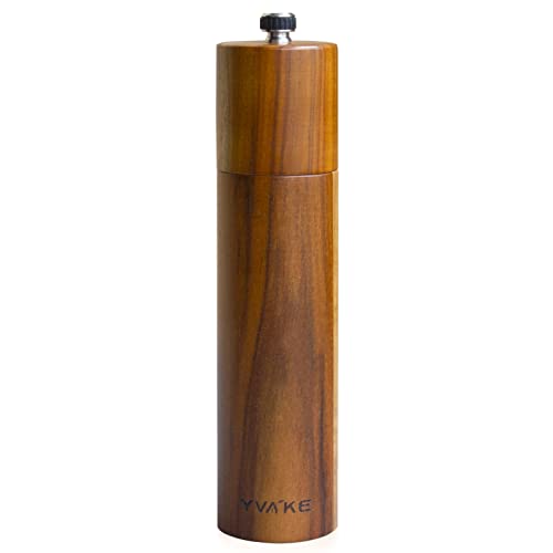 Yvake Wooden Salt and Pepper Grinder,8 Inch Manual Salt and Pepper Mill, Adjustable Coarseness and Refillable,Acacia Wood Pepper shakers for your kitchen Yvake Wooden Salt and Pepper Grinder,8 Inch Manual Salt and Pepper Mill, Adjustable Coarseness and Refillable,Acacia Wood Pepper shakers for your kitchen
