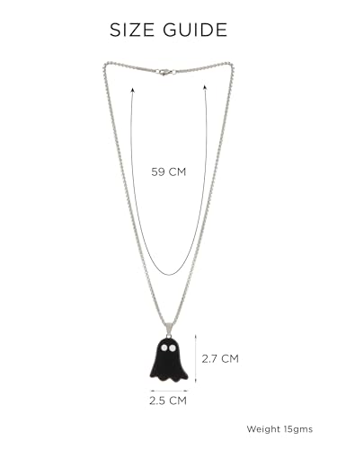 Image of Yellow Chimes Chain Pendant for Men Fashion Black Silver Pendants For Men |Shaped Pendant Necklace | Stainless Steel Chain for Men | Accessories for Men | Birthday Gift for Men & Boys