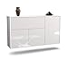 Produktbild Dekati Sideboard Naperville hängend (136x77x35cm) Korpus Weiss matt - Front Hochglanz Weiß - Push to Open