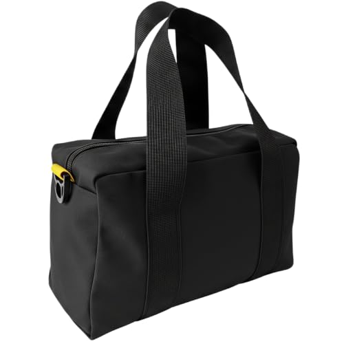 Voyboced 18 Inch Canvas Tool Bag, Small Tool Bag for Men, Large Capacity Wide Mouth Tool Organizer Tote Bag for Storage Hand Tools Wrenches (Black, 18 Inch)