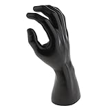 Dovewill Plastic Male Mannequin Right Manikin Arm Hand for Jewelry Bracelet Watch Ring Display Holder Stand Dummy Model Free Standing Black White - Black