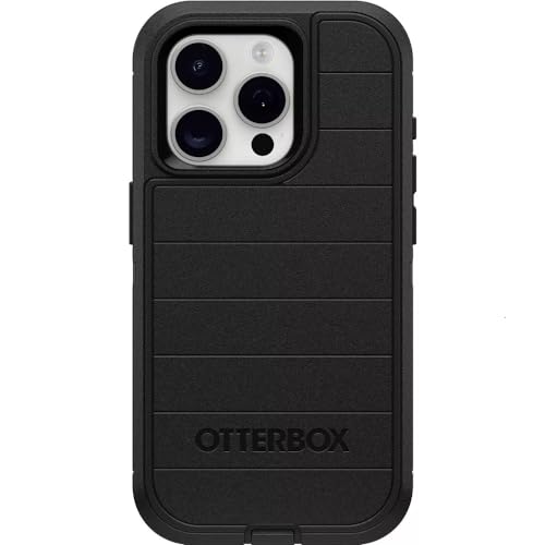 OtterBox iPhone 15 Pro (Only) - Defender Series Case - Black - Case Only - Screenless - Rugged & Durable - with Port Protection - Microbial Defense Protection